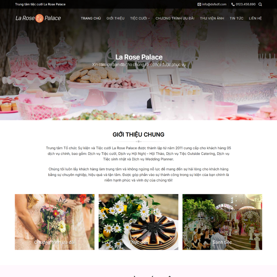 Themes wordpress nhà hàng tiệc cưới