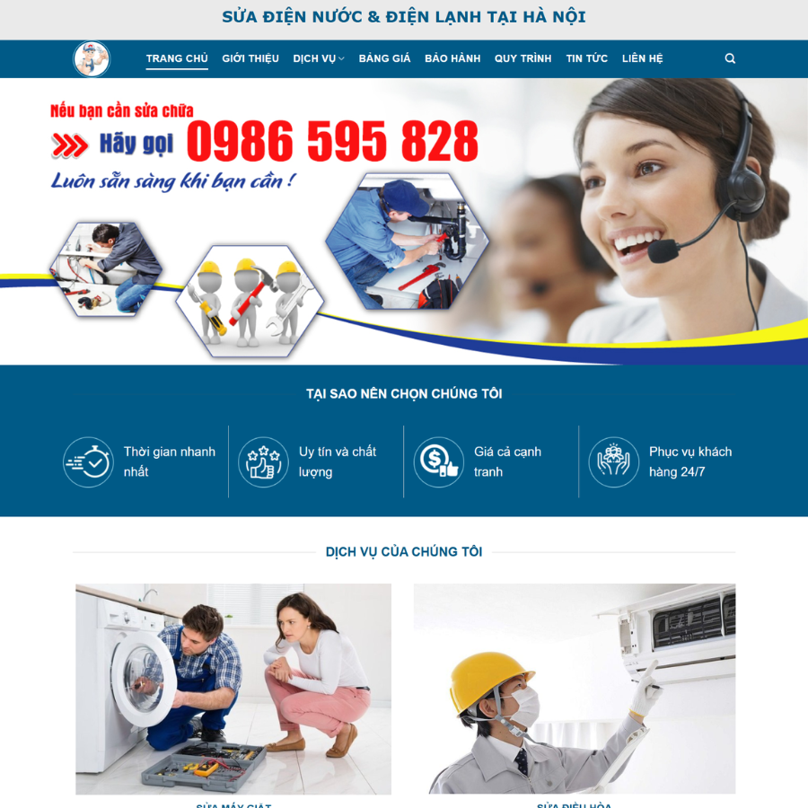 Themes wordpress điện nước