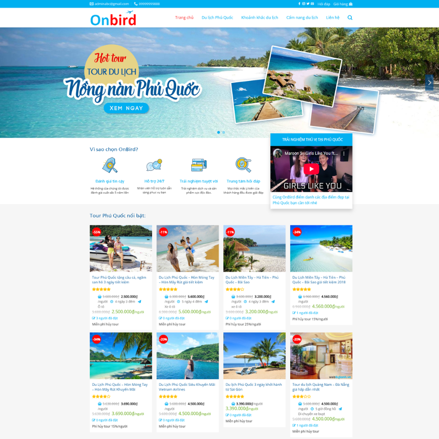Theme WordPress Du Lịch 20