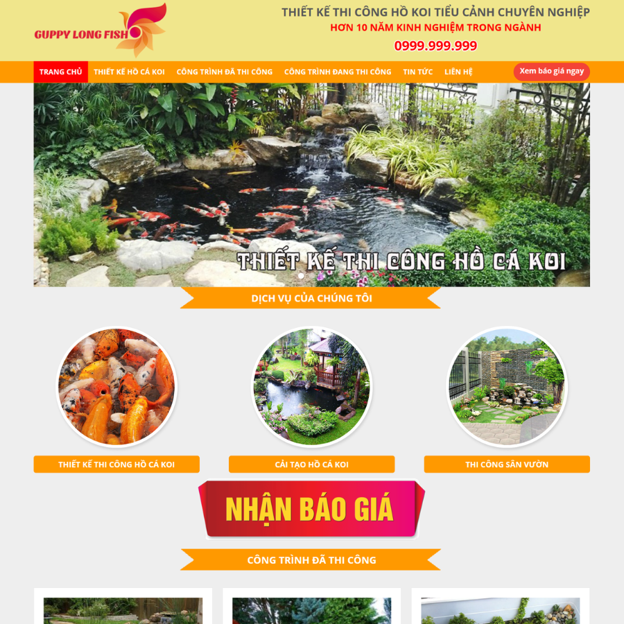 Themes wordpress thiết kế hồ cá koi