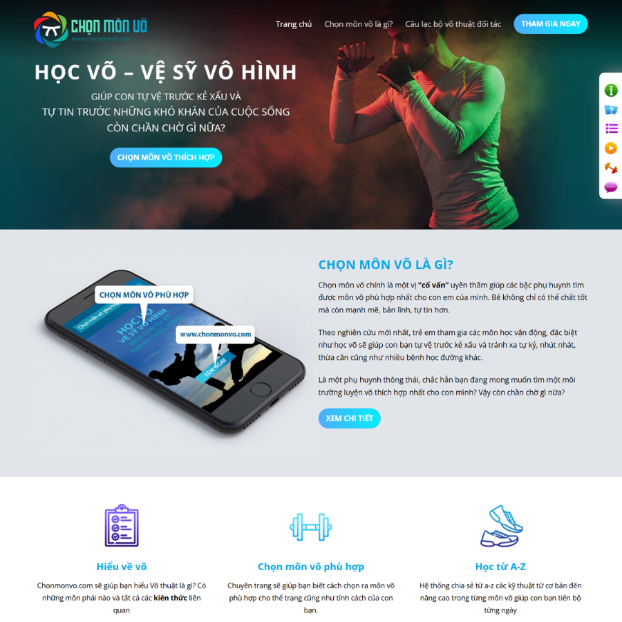Themes wordpress Học Võ Thuật