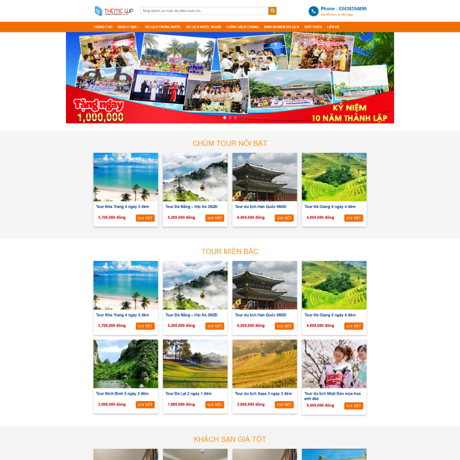 Theme WordPress Du Lịch 7