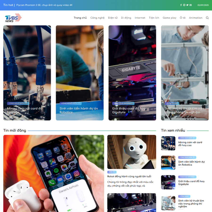 Theme WordPress Tin Tức Tin Học Công Nghệ