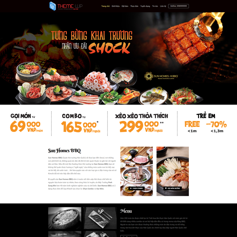 Theme WordPress Nhà Hàng BBQ
