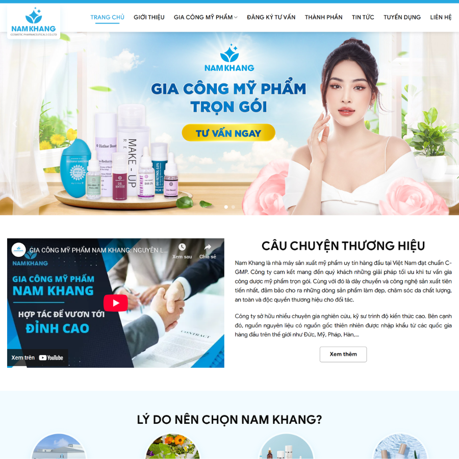 Themes wordpress gia công mỹ phẩm